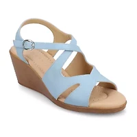 Journee Collection Womens Kedzieii Wedge Sandals