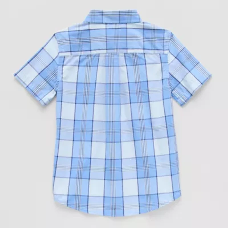 U.S. Polo Assn. Little & Big Kid Boys Short Sleeve Classic Fit Embroidered Button-Down Shirt