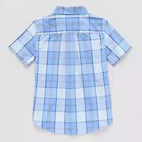 U.S. Polo Assn. Little & Big Kid Boys Short Sleeve Classic Fit Embroidered Button-Down Shirt