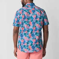 St. John's Bay Breathable Performance Mens Short Sleeve Classic Fit Button-Down Shirt