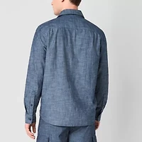 mutual weave Mens Regular Fit Long Sleeve Popover Shirt