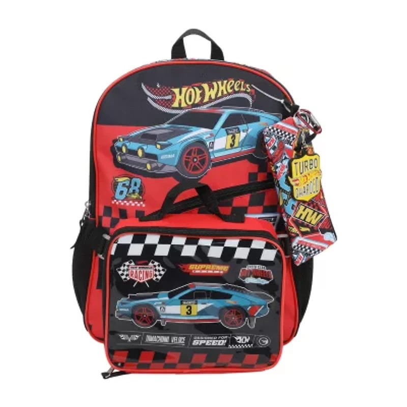 Licensed Hot Wheels 5-Piece Backpack Set