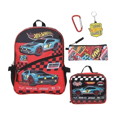Licensed Hot Wheels 5-Piece Backpack Set