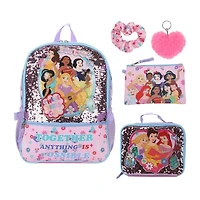 Licensed Disney Princesses 5-Piece Backpack Set