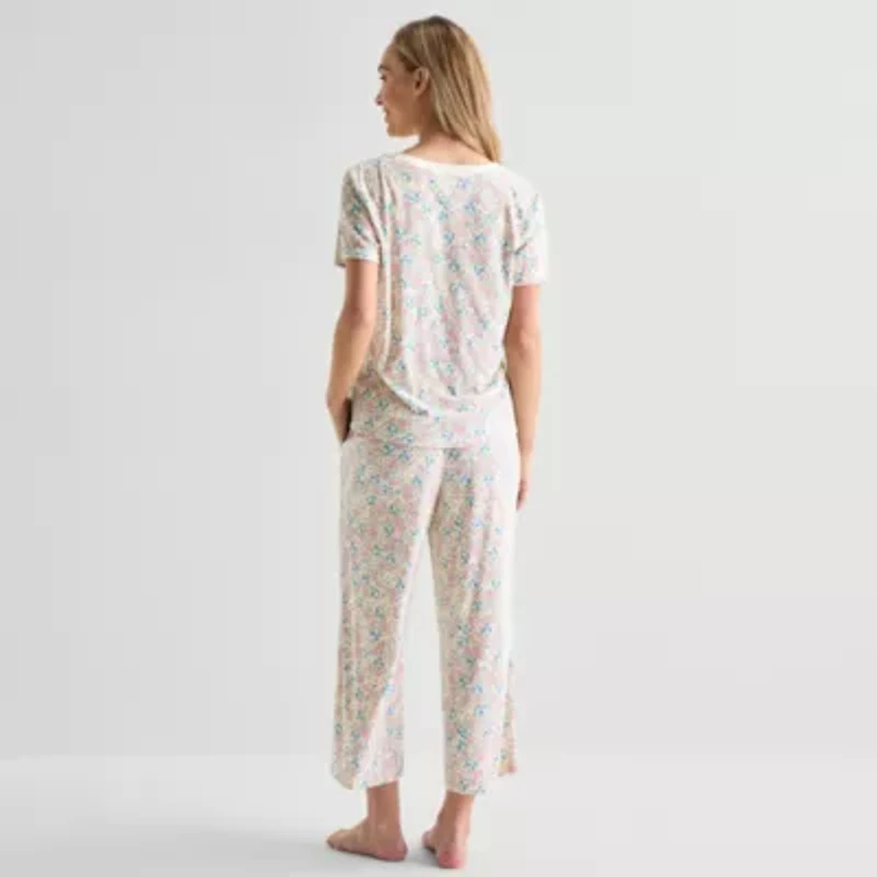 Adonna Womens Short Sleeve 2-pc. Pajama Sets