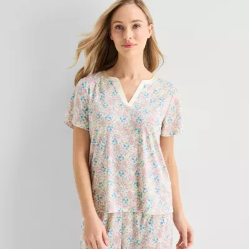 Adonna Womens Short Sleeve 2-pc. Pajama Sets