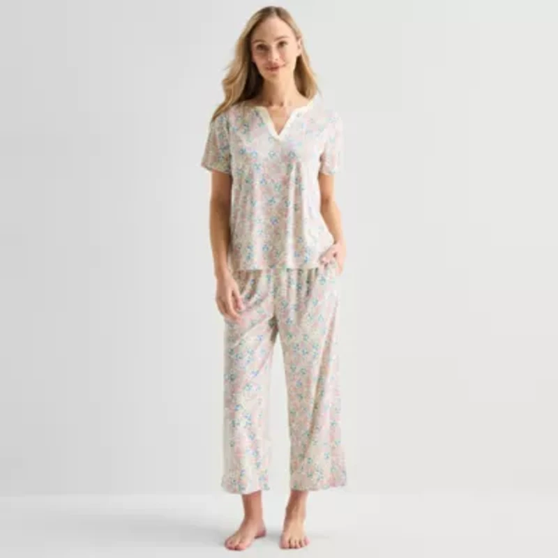 Adonna Womens Short Sleeve 2-pc. Pajama Sets