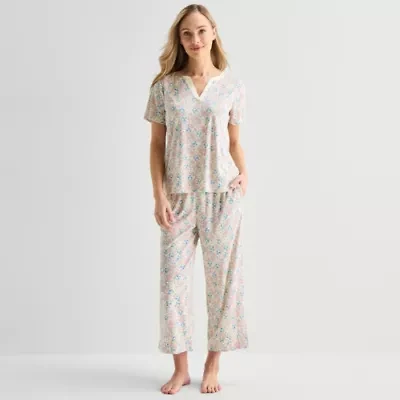 Adonna Womens Short Sleeve 2-pc. Pajama Sets
