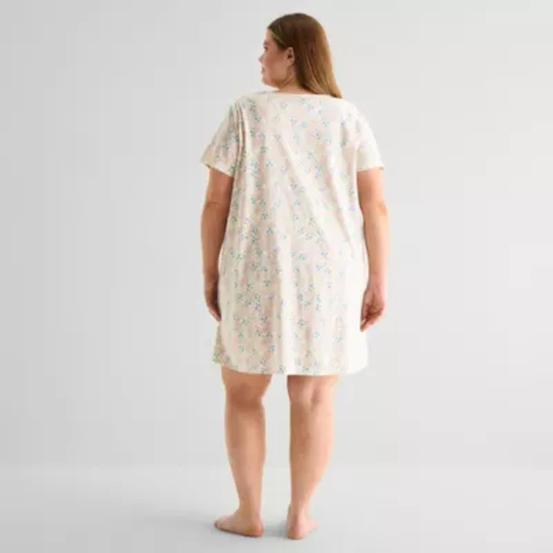 Adonna Womens Plus Short Sleeve Nightgown