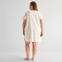 Adonna Womens Plus Short Sleeve Nightgown