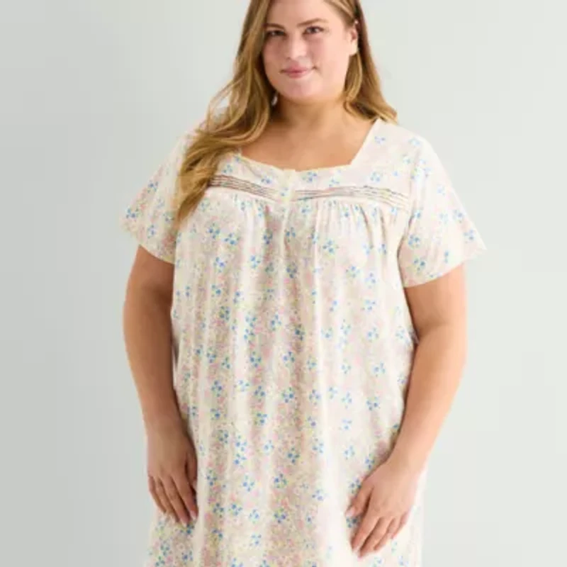 Adonna Womens Plus Short Sleeve Nightgown