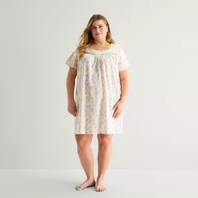 Adonna Womens Plus Short Sleeve Nightgown