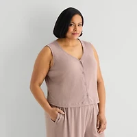 Liz Claiborne Womens Sleeveless 2-pc. Plus Pajama Sets