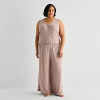 Liz Claiborne Womens Sleeveless 2-pc. Plus Pajama Sets