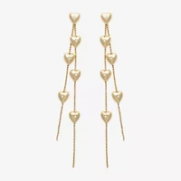 Mixit Gold Tone Linear Womens Heart Drop Earrings