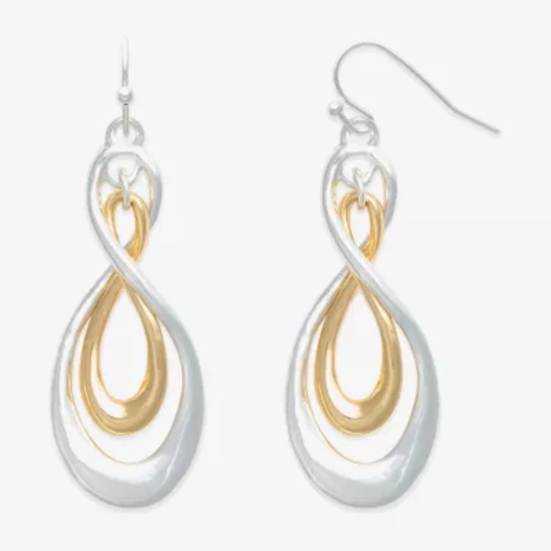 Mixit Two Tone Orbital Womens Infinity Drop Earrings