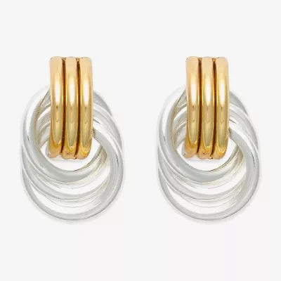 Mixit Two Tone Donut Twist 18.1mm Knot Stud Earrings