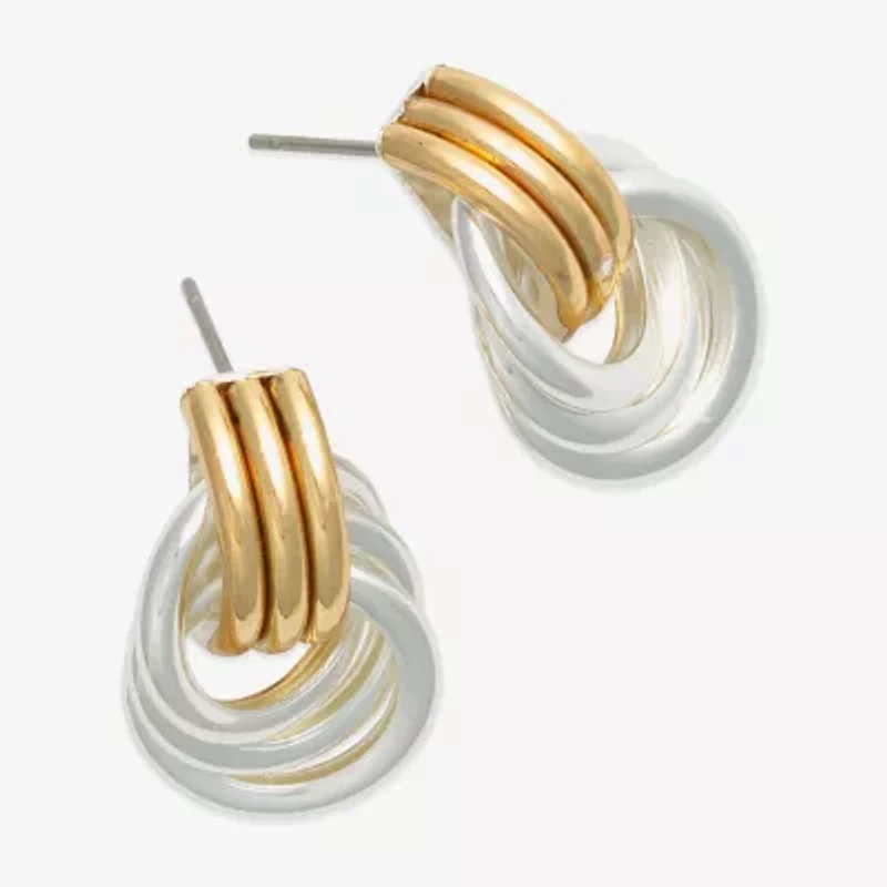 Mixit Two Tone Donut Twist 18.1mm Knot Stud Earrings