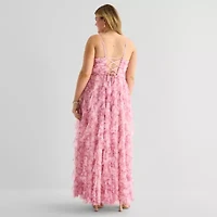 Radiante Couture Womens Juniors Plus Floral A-Line Dress