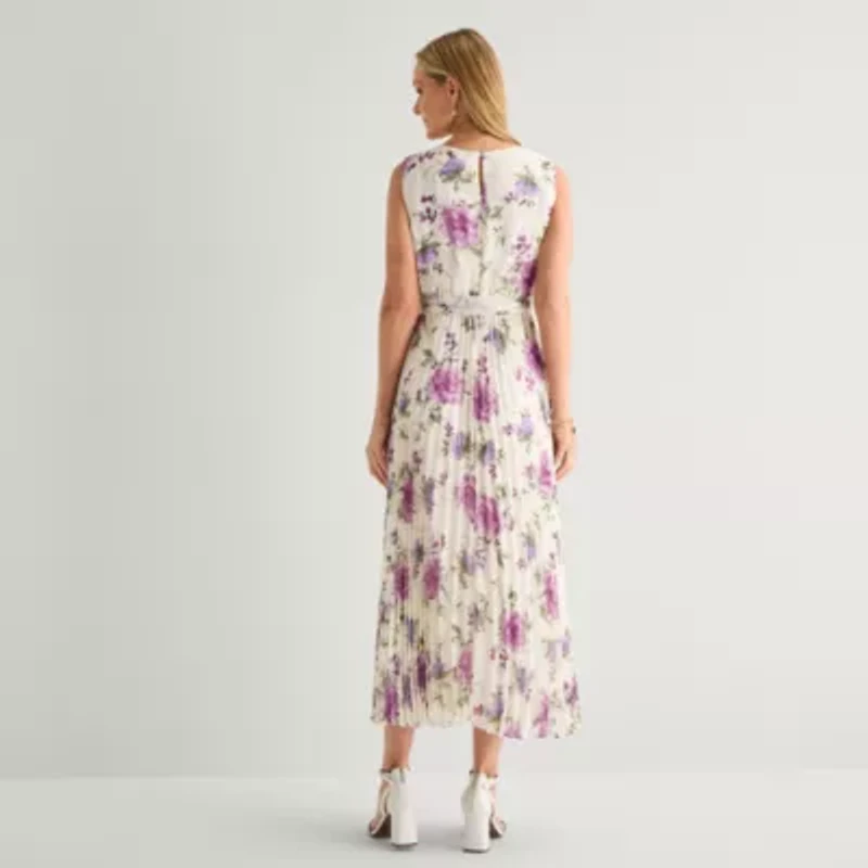 Studio 1 Womens Sleeveless Floral Maxi Dress