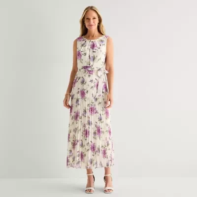 Studio 1 Womens Sleeveless Floral Maxi Dress