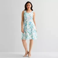 Perceptions Womens Floral Jacket Dress