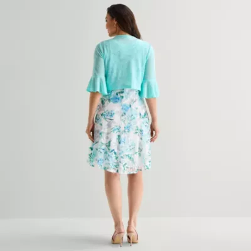 Perceptions Womens Floral Jacket Dress
