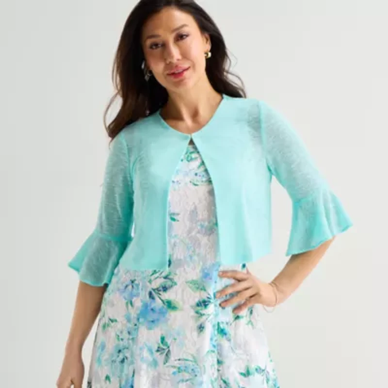 Perceptions Womens Floral Jacket Dress