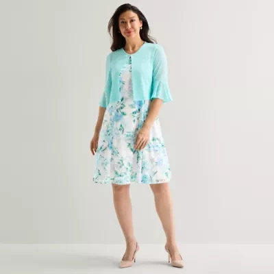 Perceptions Womens Floral Jacket Dress