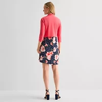 Perceptions Womens Floral Jacket Dress