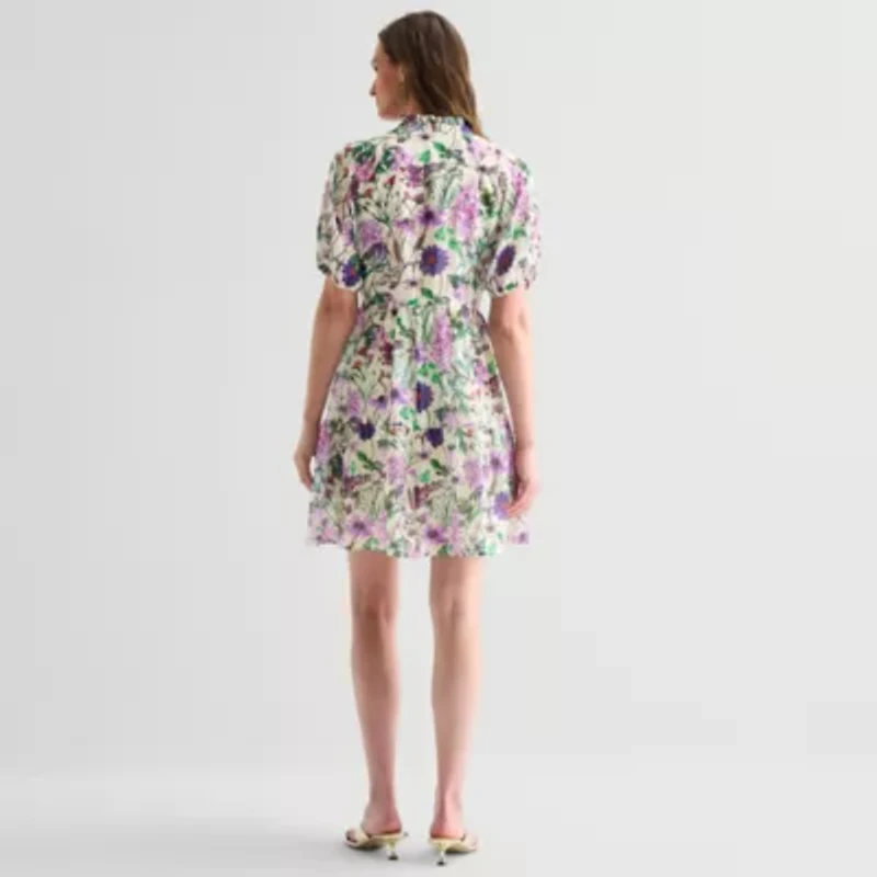 Sam And Jess Womens Short Sleeve Floral Shift Dress