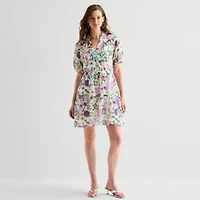 Sam And Jess Womens Short Sleeve Floral Shift Dress