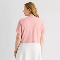 Perceptions Womens Short Sleeve Shrug Plus