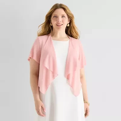 Perceptions Womens Short Sleeve Shrug Plus