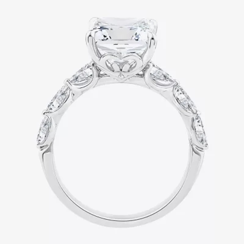 Grown Gorgeous (F / Vs2) Womens 5 1/8 Ct. T.W. Lab White Diamond Platinum Rectangular Side Stone Engagement Ring
