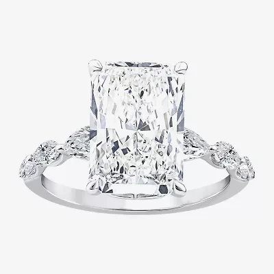 Grown Gorgeous (F / Vs2) Womens 5 1/8 Ct. T.W. Lab White Diamond Platinum Rectangular Side Stone Engagement Ring