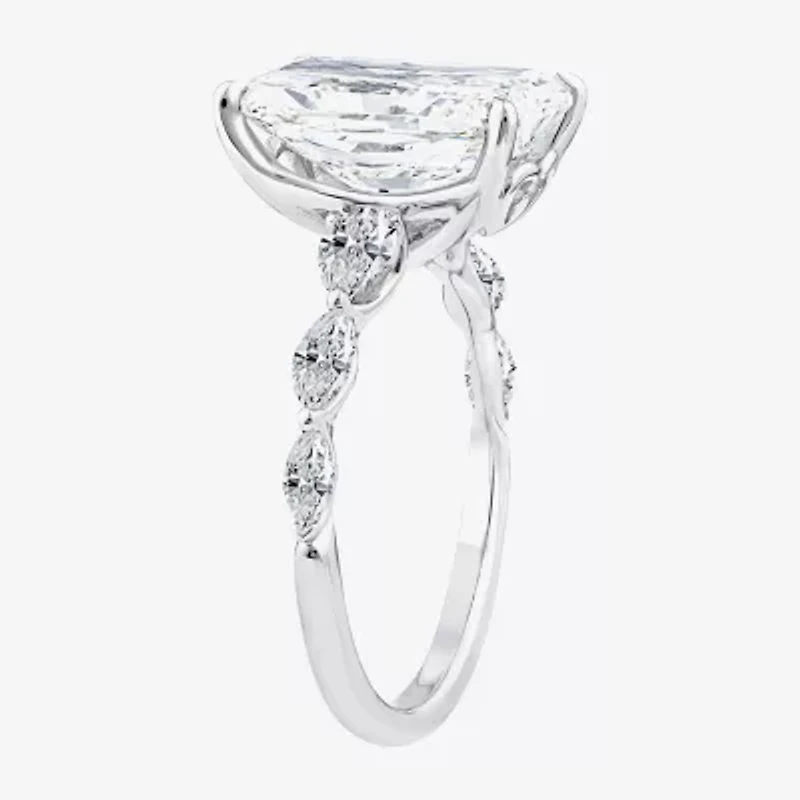 Grown Gorgeous (F / Vs2) Womens 5 1/8 Ct. T.W. Lab White Diamond Platinum Rectangular Side Stone Engagement Ring