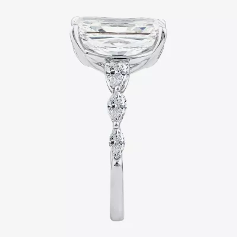 Grown Gorgeous (F / Vs2) Womens 5 1/8 Ct. T.W. Lab White Diamond Platinum Rectangular Side Stone Engagement Ring