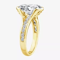 Grown Gorgeous (F / Vs2) Womens 3 7/8 Ct. T.W. Lab White Diamond 14K Gold Oval Side Stone Engagement Ring