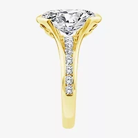 Grown Gorgeous (F / Vs2) Womens 3 7/8 Ct. T.W. Lab White Diamond 14K Gold Oval Side Stone Engagement Ring