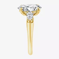 Grown Gorgeous (F / Vs2) Womens 3 3/4 CT. T.W. Lab White Diamond 14K Gold Oval 3-Stone Engagement Ring
