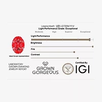 Grown Gorgeous (F / Vs2) Womens 3 3/4 CT. T.W. Lab White Diamond 14K Gold Oval 3-Stone Engagement Ring