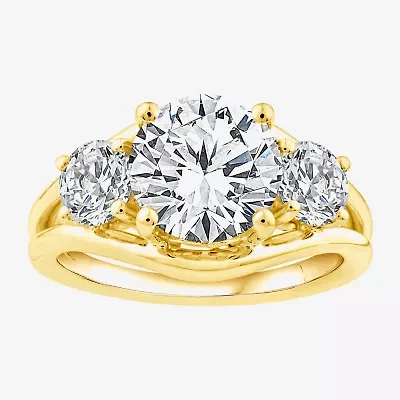 Grown Gorgeous (F / Vs2) Womens 3 3/4 CT. T.W. Lab White Diamond 14K Gold Round 3-Stone Engagement Ring
