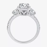 Signature By Modern Bride (F / Vs2) Womens 3 1/2 CT. T.W Lab Grown White Diamond 14K Gold Rectangular Side Stone 3-Stone Engagement Ring