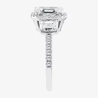 Signature By Modern Bride (F / Vs2) Womens 3 1/2 CT. T.W Lab Grown White Diamond 14K Gold Rectangular Side Stone 3-Stone Engagement Ring