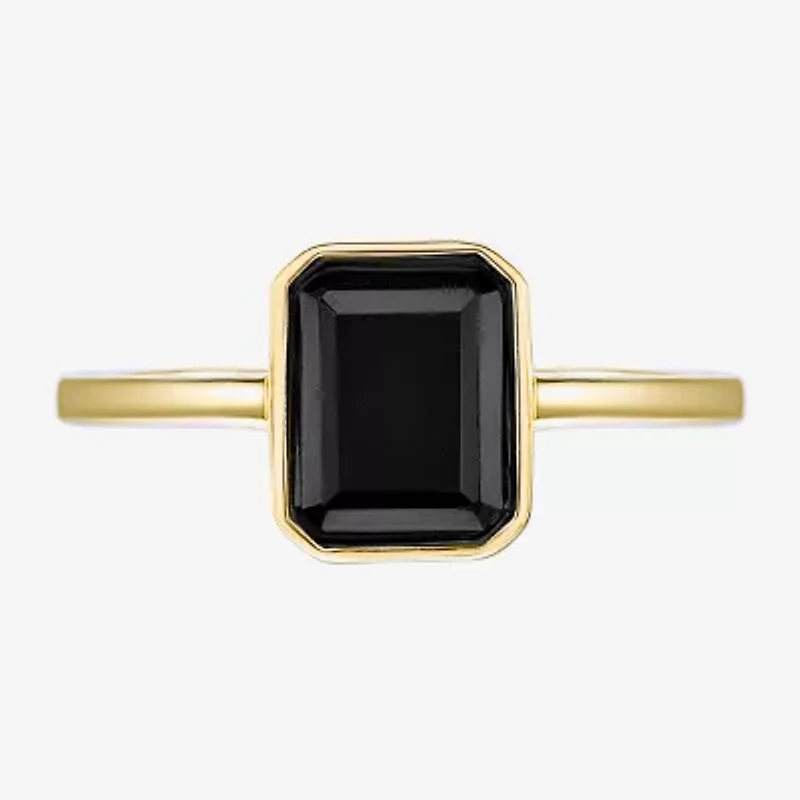 Womens Genuine Black Onyx Sterling Silver Cocktail Ring