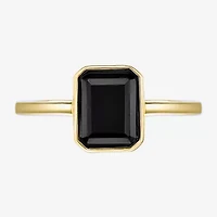 Womens Genuine Black Onyx Sterling Silver Cocktail Ring