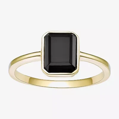 Womens Genuine Black Onyx Sterling Silver Cocktail Ring