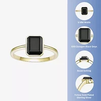 Womens Genuine Black Onyx Sterling Silver Cocktail Ring