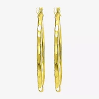 Womens 24K Gold Over Silver 30mm Hoop Earrings